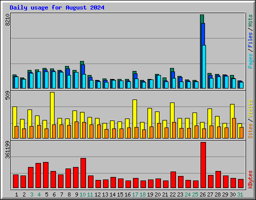 Daily usage for August 2024