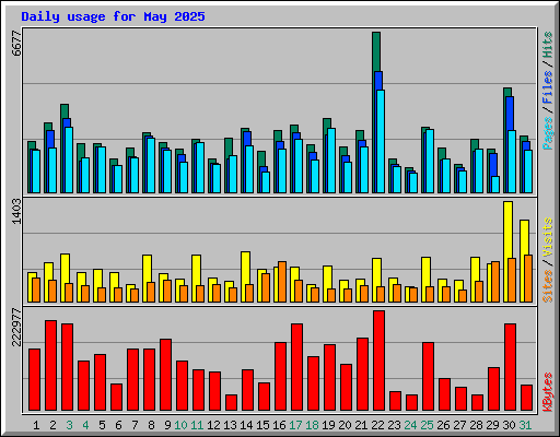 Daily usage for May 2025