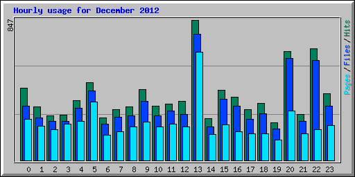 Hourly usage for December 2012