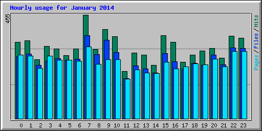 Hourly usage for January 2014