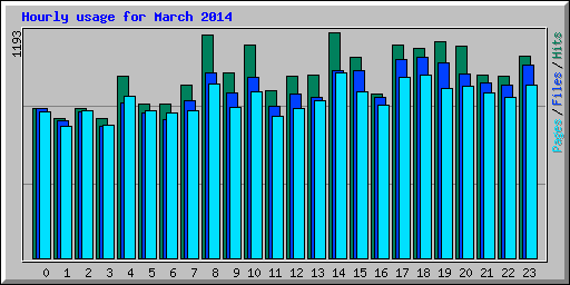 Hourly usage for March 2014