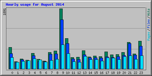 Hourly usage for August 2014