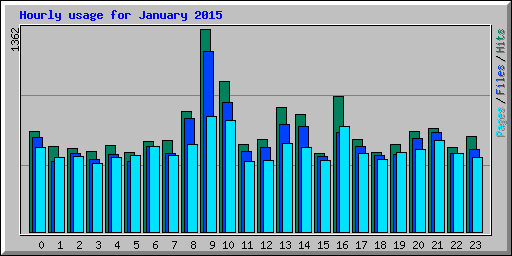 Hourly usage for January 2015