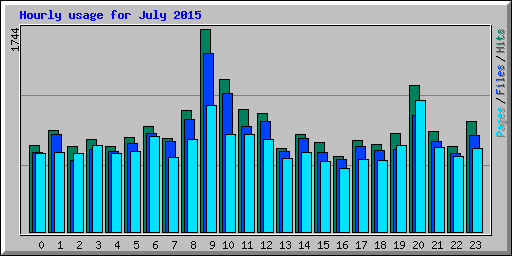 Hourly usage for July 2015