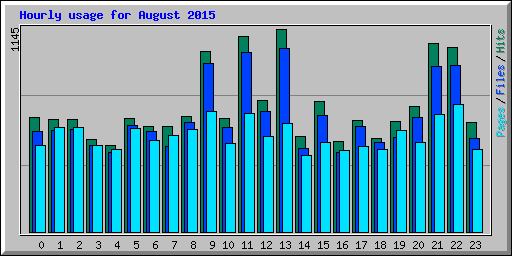 Hourly usage for August 2015