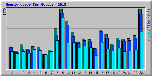 Hourly usage for October 2015