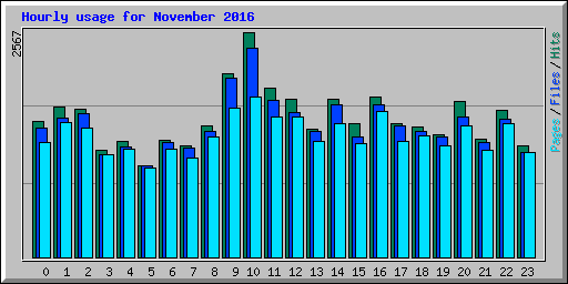 Hourly usage for November 2016