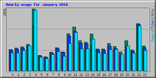 Hourly usage for January 2018