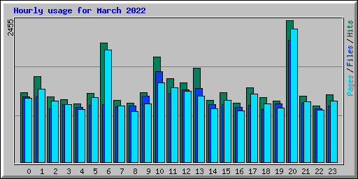 Hourly usage for March 2022