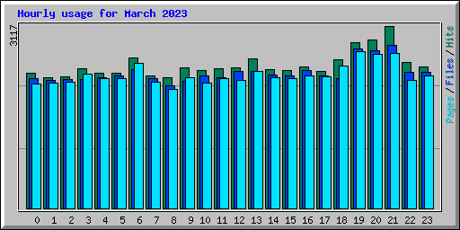 Hourly usage for March 2023