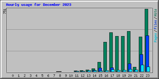 Hourly usage for December 2023