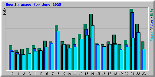 Hourly usage for June 2025